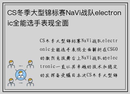 CS冬季大型锦标赛NaVi战队electronic全能选手表现全面